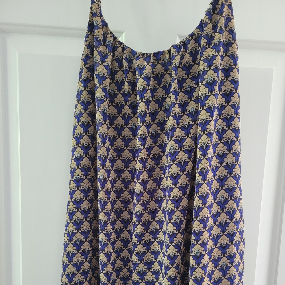 Forever 21 Blue and Tan Floral Skirt